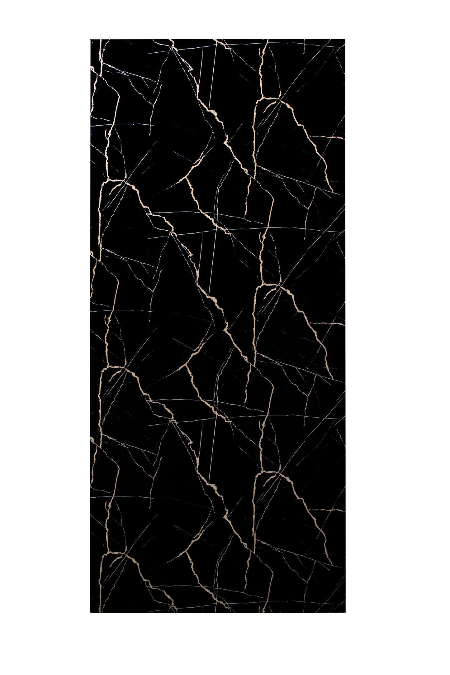 Placa Decorativa PVC Imitatie Marmura, 2800x1200 mm, Negru cu Auriu