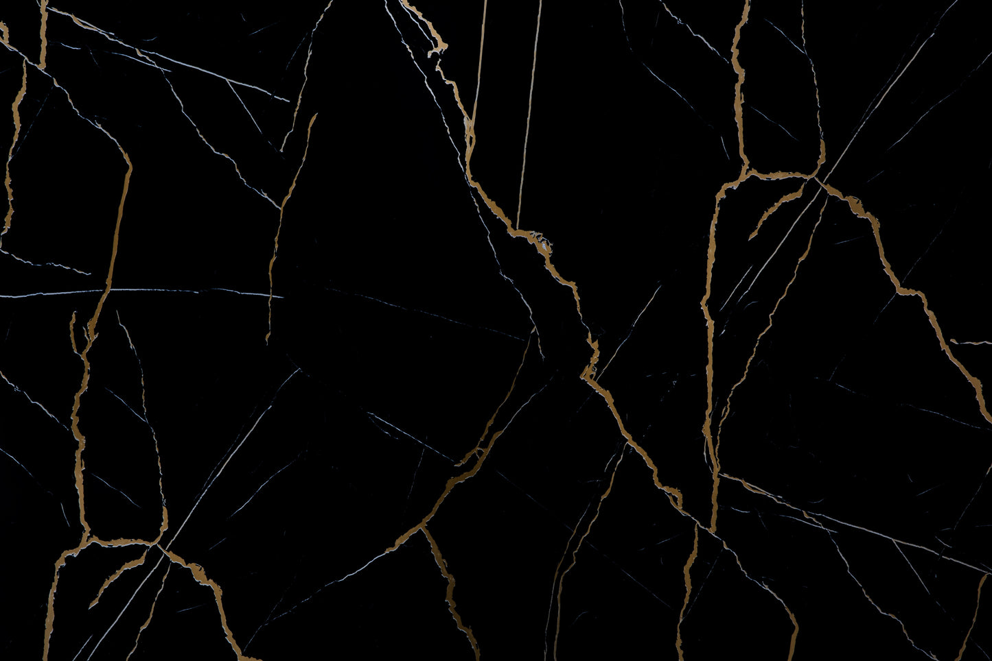 Placa Decorativa PVC Imitatie Marmura, 2800x1200 mm, Negru cu Auriu