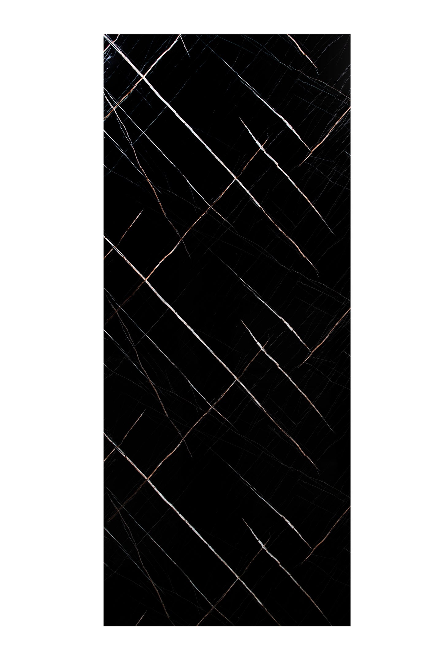 Placa Decorativa PVC Imitatie Marmura, 2800x1200 mm, Negru cu dungi Aramii