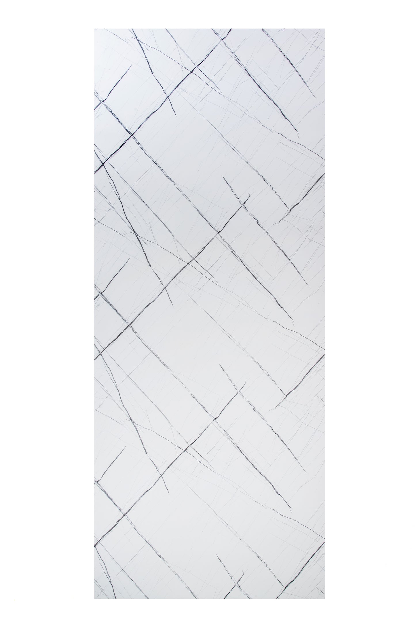 Placa Decorativa PVC Imitatie Marmura, 2800x1200 mm, Alb cu dungi Negre