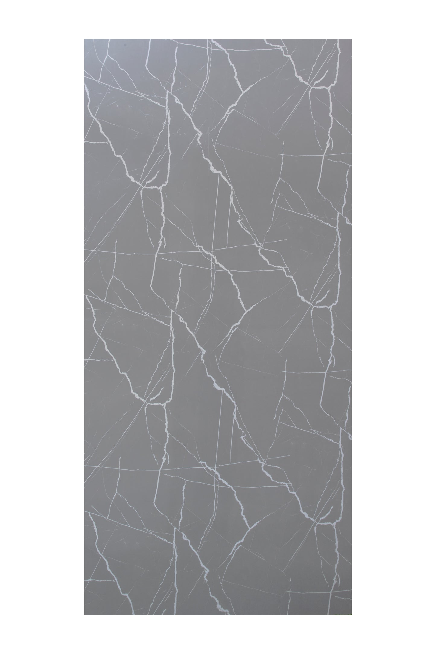 Placa Decorativa PVC Imitatie Marmura, 2800x1200 mm, Gri mat cu Textura Alba