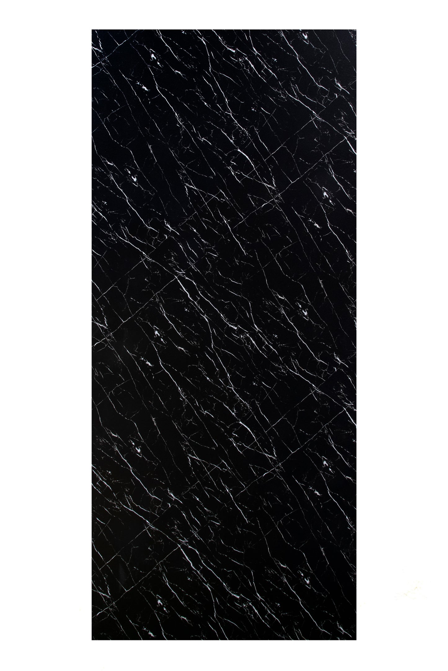 Placa Decorativa PVC Imitatie Marmura, 2800x1200 mm, Negru mat cu Veniatura Alba
