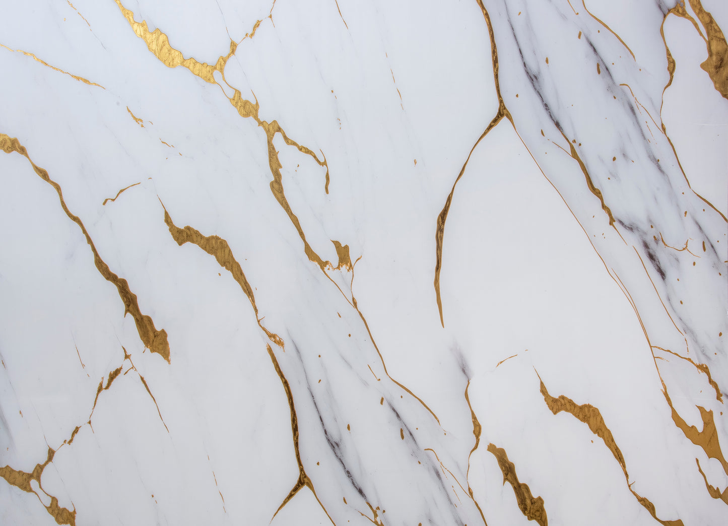 Placa Decorativa PVC Imitatie Marmura, 2800x1200 mm, White and Gold Luxury