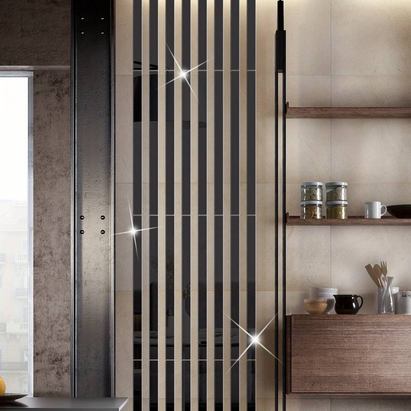 Set de 10 Benzi Decorative Autocolante, Dimensiune 2 x 30 cm pentru Decorarea Spatiului Interior, Argintie - InteriorLuxDesign