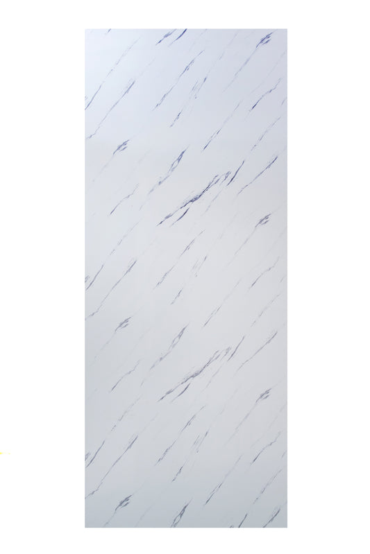 Placa Decorativa PVC Imitatie Marmura, 2800x1200 mm, Alb cu Dungi Gri