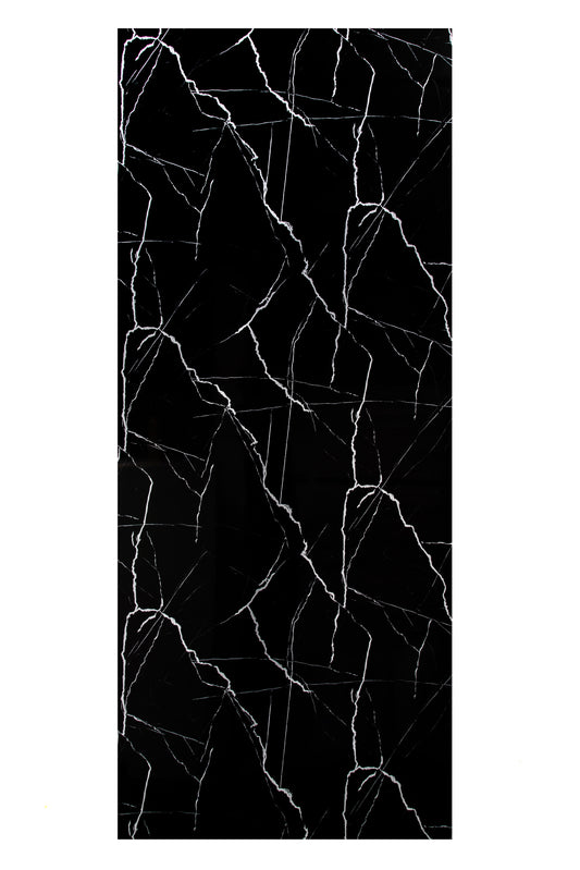 Placa Decorativa PVC Imitatie Marmura, 2800x1200 mm, Negru cu Alb