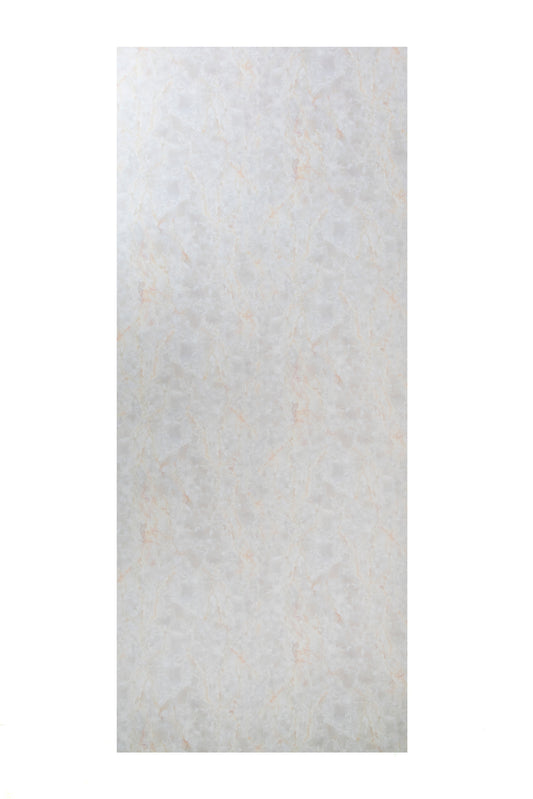 Placa Decorativa PVC Imitatie Marmura, 2800x1200 mm, Gri deschis cu Insertii de Maro